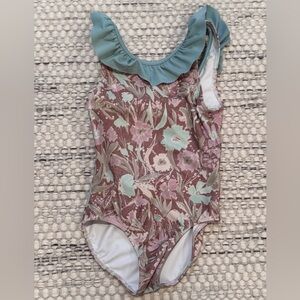 Minnow girls cypress floral ruffle collar one piece